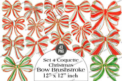 Coquette Christmas Bow Brushstroke Clipart Bundle - CraftNest - Digital Crafting and Art