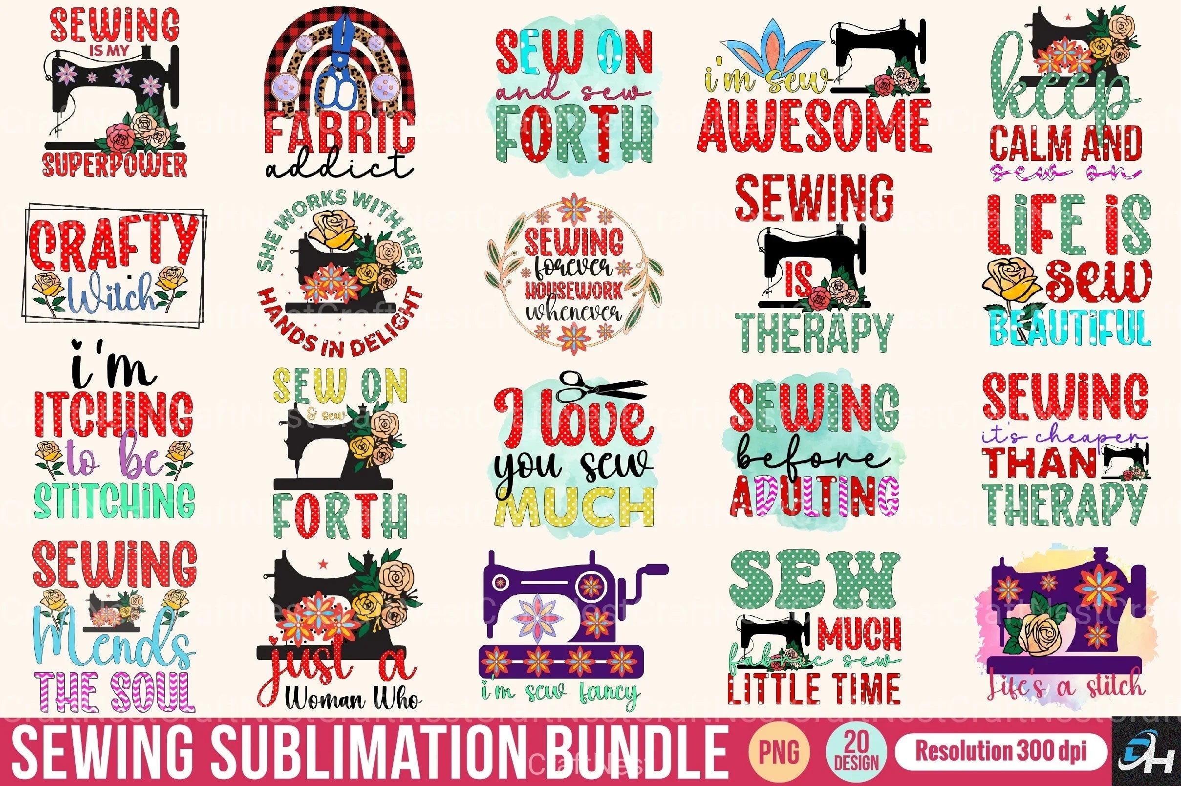 Sewing Clipart Bundle - CraftNest - Digital Crafting and Art