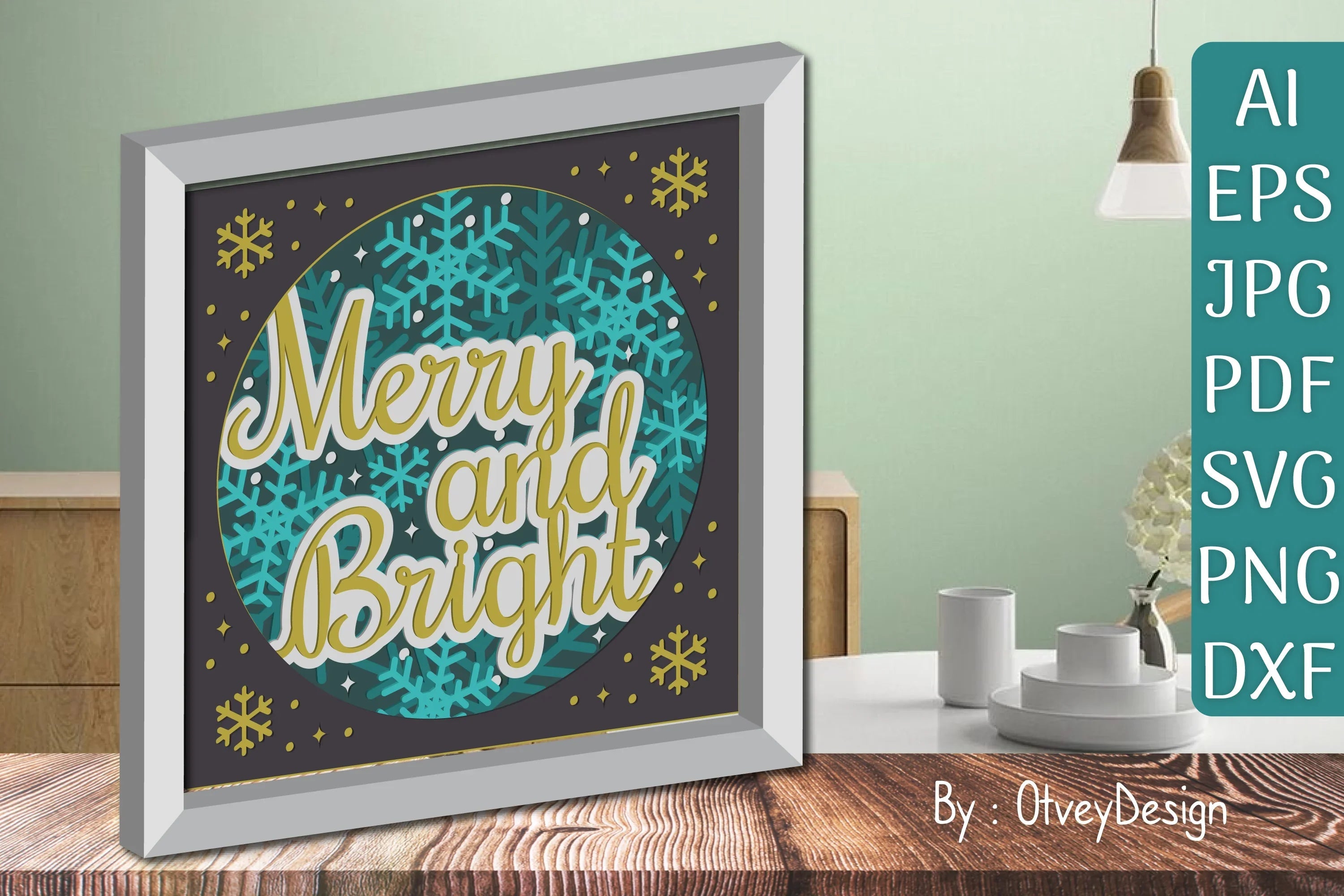 Shadow Box Merry Christmas Layered Papercut SVG Bundle - CraftNest - Digital Crafting and Art