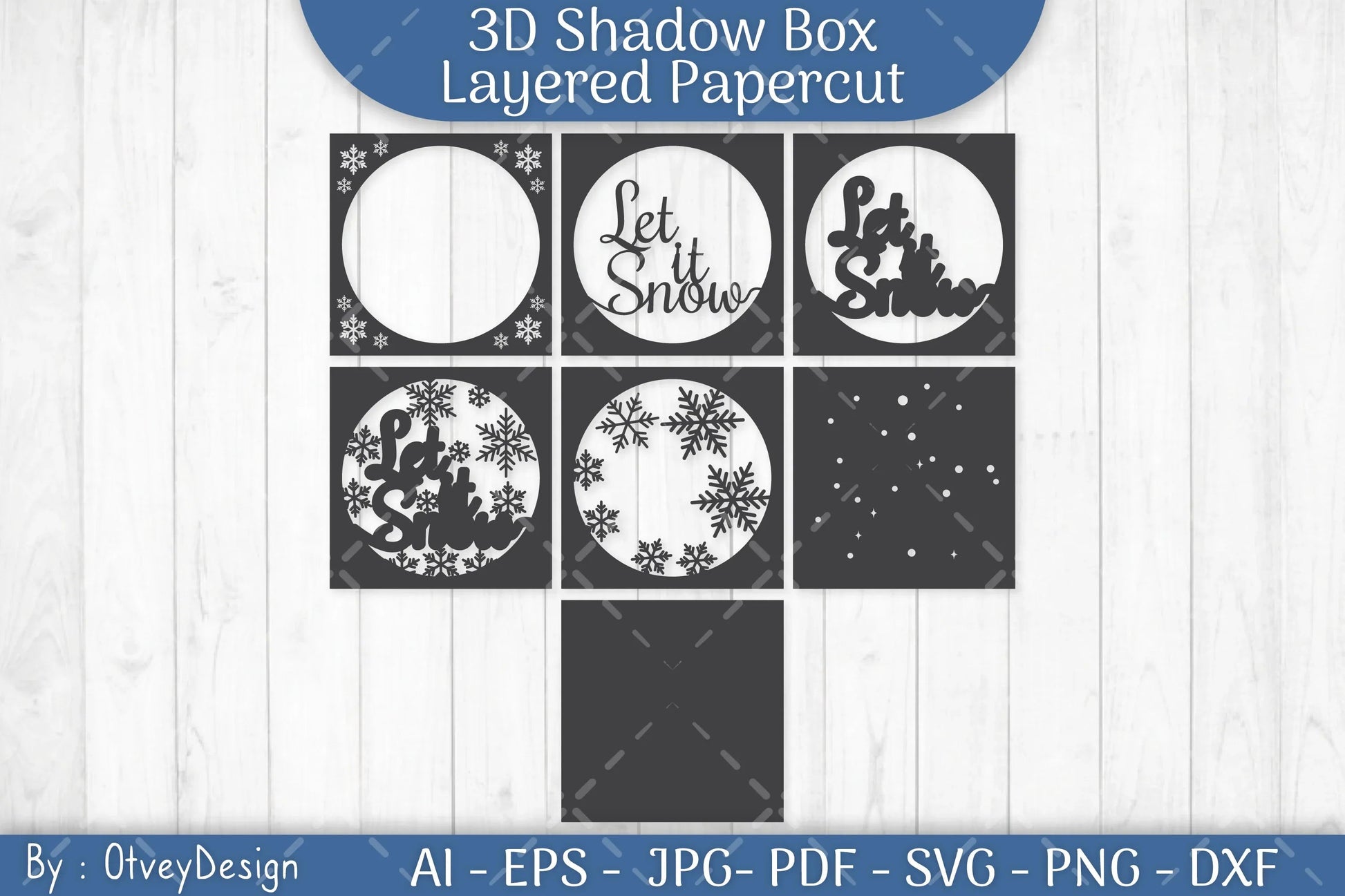 Shadow Box Merry Christmas Layered Papercut SVG Bundle - CraftNest - Digital Crafting and Art