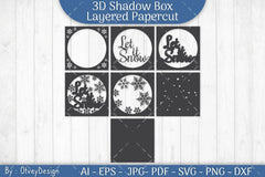 Shadow Box Merry Christmas Layered Papercut SVG Bundle - CraftNest - Digital Crafting and Art