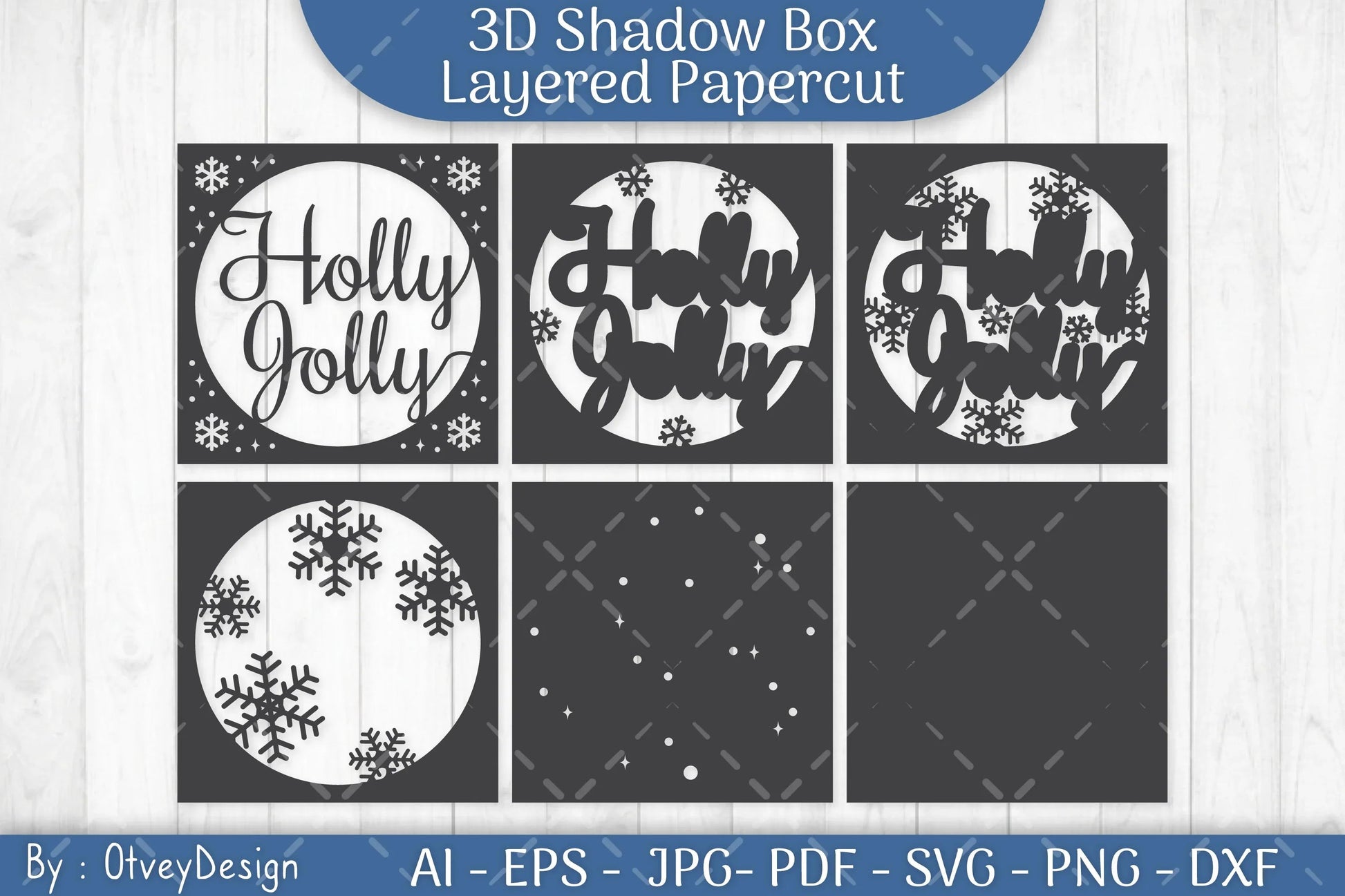 Shadow Box Merry Christmas Layered Papercut SVG Bundle - CraftNest - Digital Crafting and Art