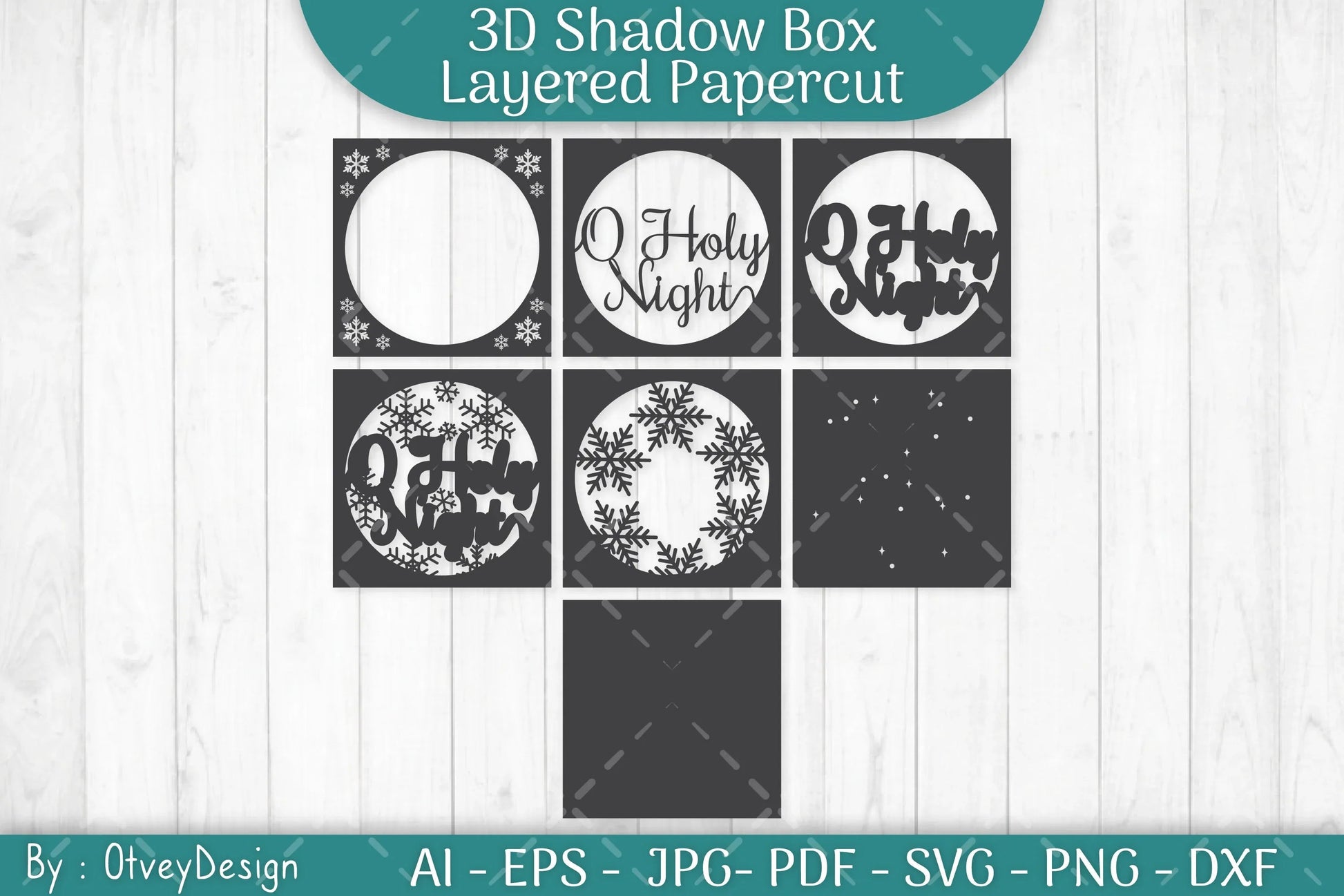 Shadow Box Merry Christmas Layered Papercut SVG Bundle - CraftNest - Digital Crafting and Art