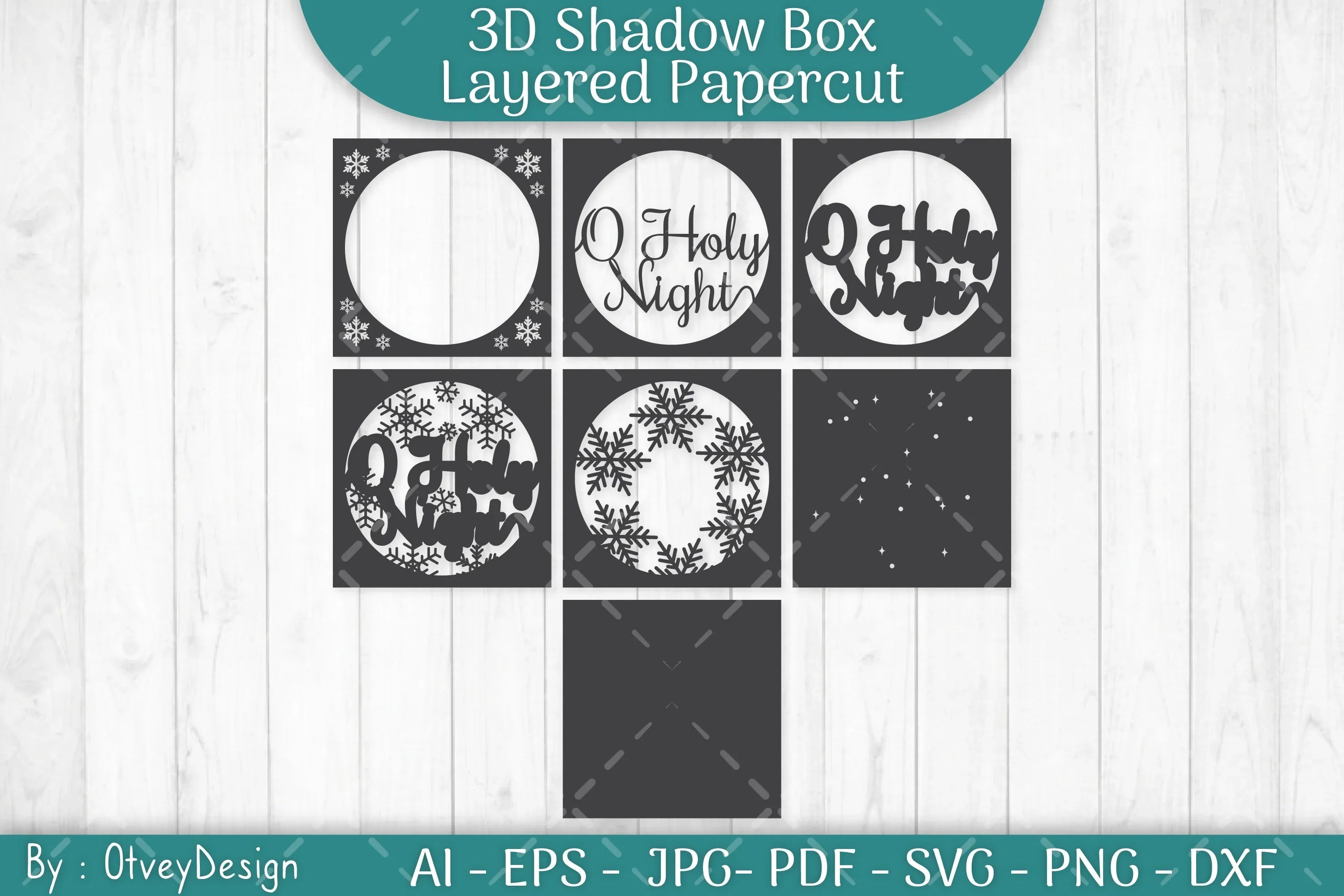 Shadow Box Merry Christmas Layered Papercut SVG Bundle - CraftNest - Digital Crafting and Art