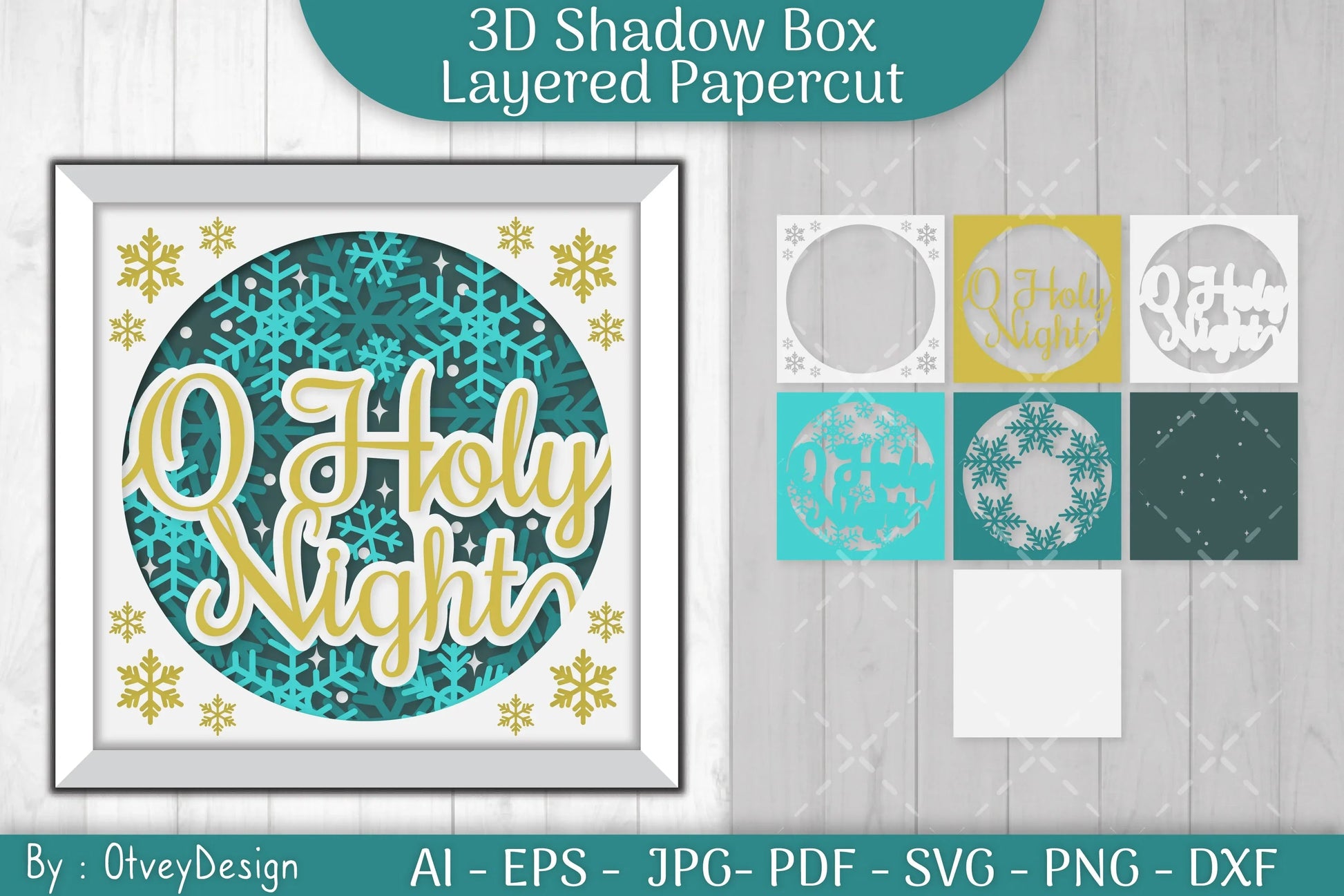 Shadow Box Merry Christmas Layered Papercut SVG Bundle - CraftNest - Digital Crafting and Art