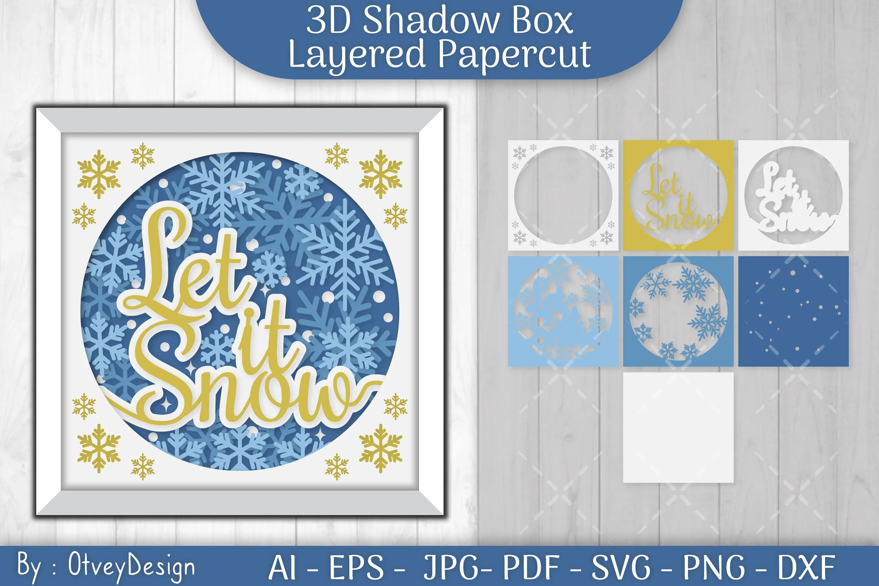 Shadow Box Merry Christmas Layered Papercut SVG Bundle - CraftNest - Digital Crafting and Art