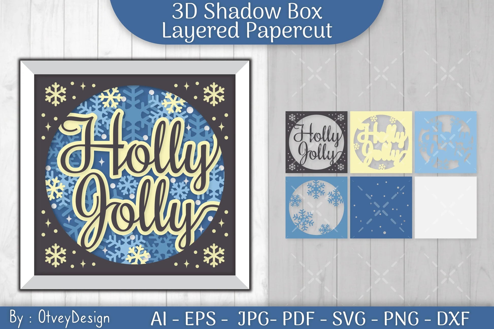 Shadow Box Merry Christmas Layered Papercut SVG Bundle - CraftNest - Digital Crafting and Art