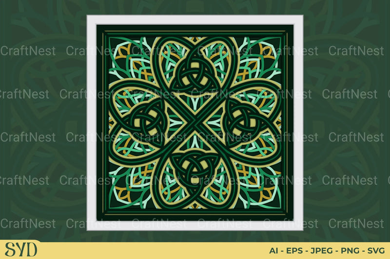 Shamrock Celtic Mandala Layered Papercut Clipart Bundle - CraftNest - Digital Crafting and Art