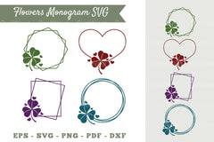 Shamrock Irish Flower Monogram Clipart Bundle - CraftNest - Digital Crafting and Art