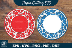 Shamrock Irish Flowers Papercut Circle Clipart Bundle - CraftNest - Digital Crafting and Art