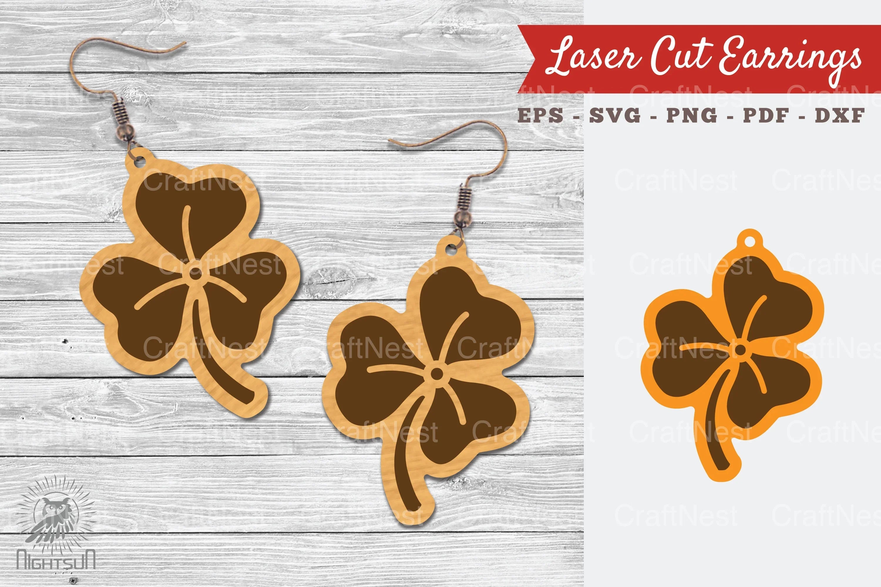 Shamrock Laser Cut Earrings SVG Bundle - CraftNest - Digital Crafting and Art