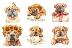 Shar Pei Dog Clipart Bundle - CraftNest - Digital Crafting and Art