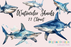 Shark Clipart Bundle - CraftNest - Digital Crafting and Art