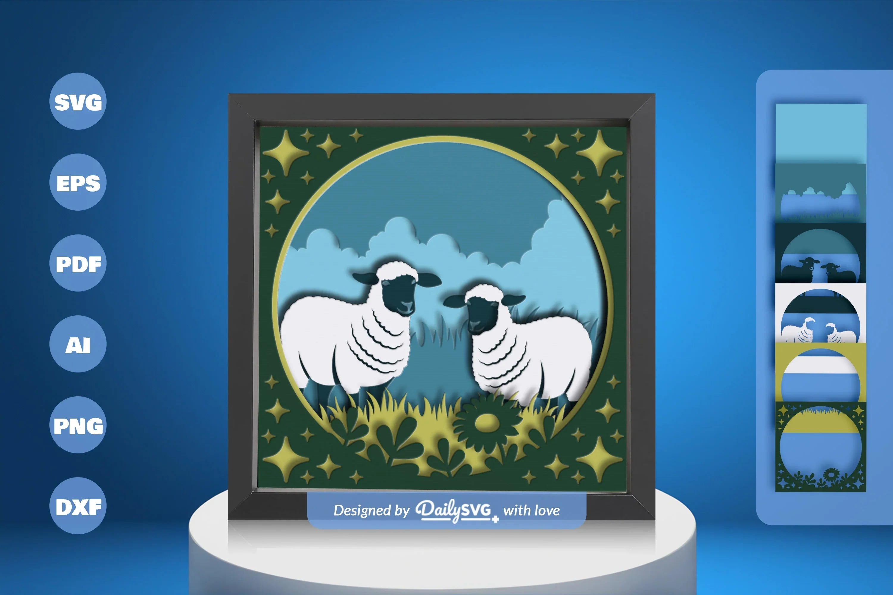 Sheep Meadow Papercut SVG Bundle - CraftNest - Digital Crafting and Art