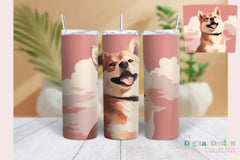 Shiba Inu Pink Skinny Tumbler Wrap Bundle - CraftNest - Digital Crafting and Art