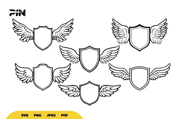 Shield and Wings SVG Bundle - CraftNest - Digital Crafting and Art