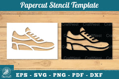 Shoes Papercut Stencil SVG Bundle - CraftNest - Digital Crafting and Art