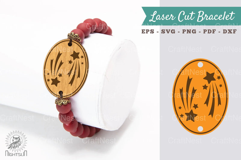 Shooting Star Laser Cut Bracelet SVG Design Bundle - CraftNest - Digital Crafting and Art