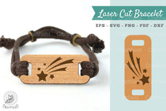 Shooting Star Laser Cut Bracelet SVG Design Bundle - CraftNest - Digital Crafting and Art