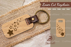 Shooting Stars Laser Cut Keychain Design Bundle - CraftNest - Digital Crafting and Art