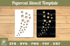 Shooting Stars Paper Cut Stencil Clipart Bundle - CraftNest - Digital Crafting and Art