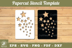 Shooting Stars Paper Cut Stencil Clipart Bundle - CraftNest - Digital Crafting and Art