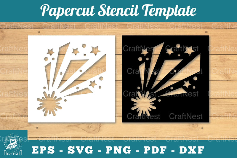 Shooting Stars Papercut Stencil Clipart Bundle - CraftNest - Digital Crafting and Art