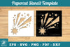 Shooting Stars Papercut Stencil Clipart Bundle