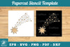 Shooting Stars Papercut Stencil Clipart Bundle