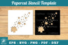 Shooting Stars Papercut Stencil Clipart Bundle