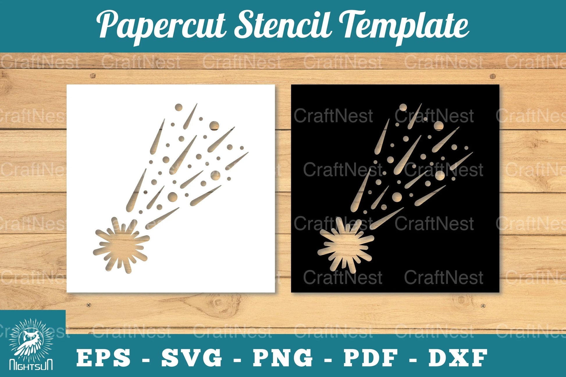 Shooting Stars Papercut Stencil Clipart Bundle - CraftNest - Digital Crafting and Art