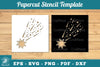 Shooting Stars Papercut Stencil Clipart Bundle