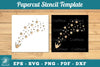 Shooting Stars Papercut Stencil Clipart Bundle