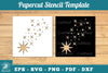 Shooting Stars Papercut Stencil Clipart Bundle