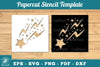 Shooting Stars Papercut Stencil Clipart Bundle