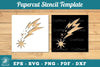 Shooting Stars Papercut Stencil Clipart Bundle