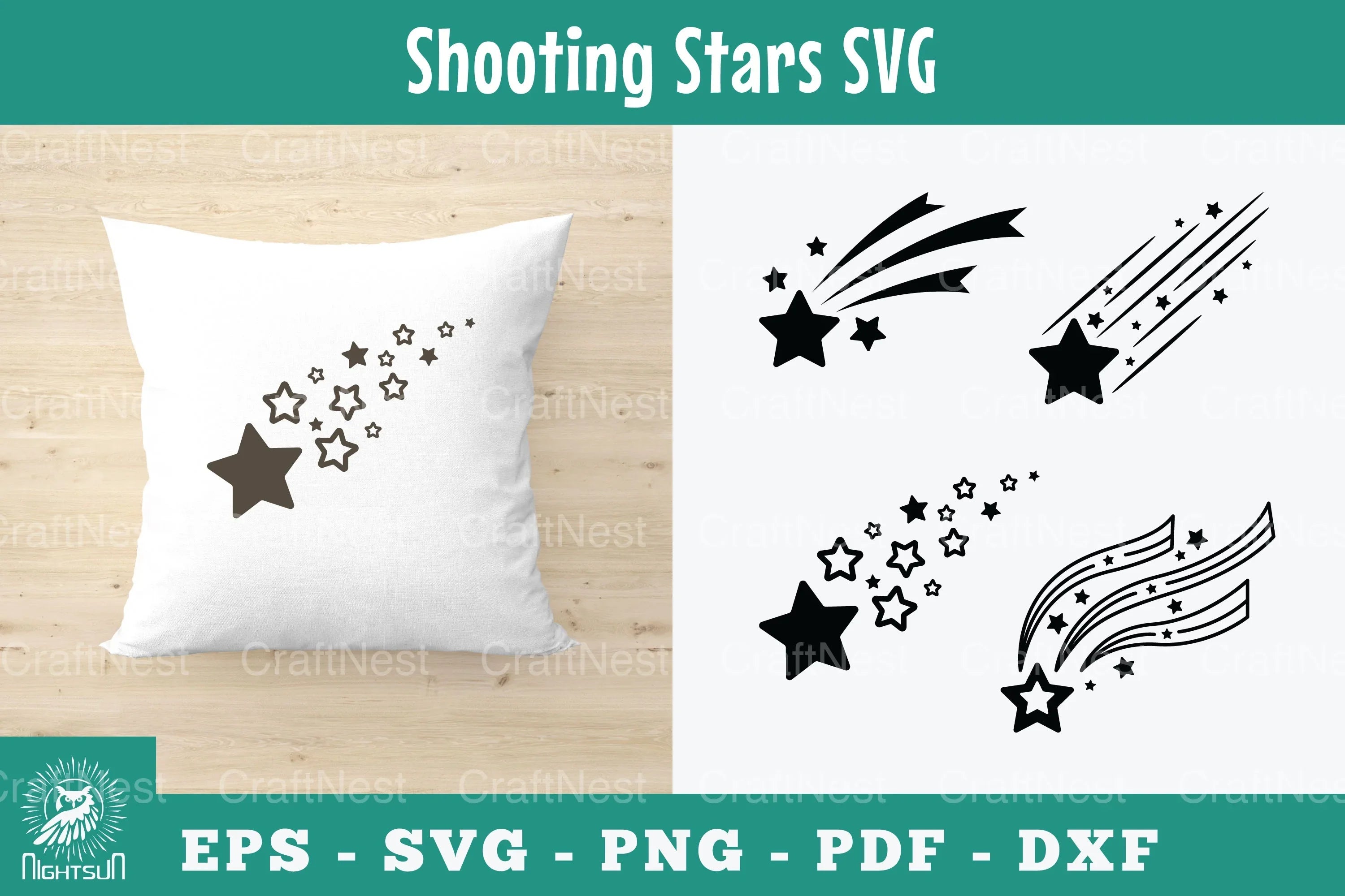 Shooting Stars Silhouette Clipart Bundle - CraftNest - Digital Crafting and Art