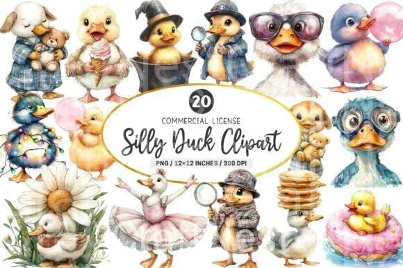 Silly Duck Clipart Bundle - CraftNest - Digital Crafting and Art