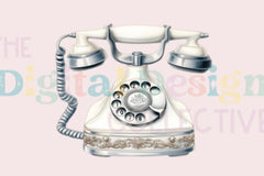 Vintage Silver & White Floral Phone Design Clipart Bundle - CraftNest - Digital Crafting and Art