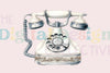 Vintage Silver & White Floral Phone Design Clipart Bundle