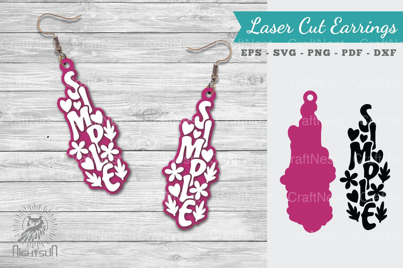 Simple Lasercut Earrings SVG Design Bundle - CraftNest - Digital Crafting and Art