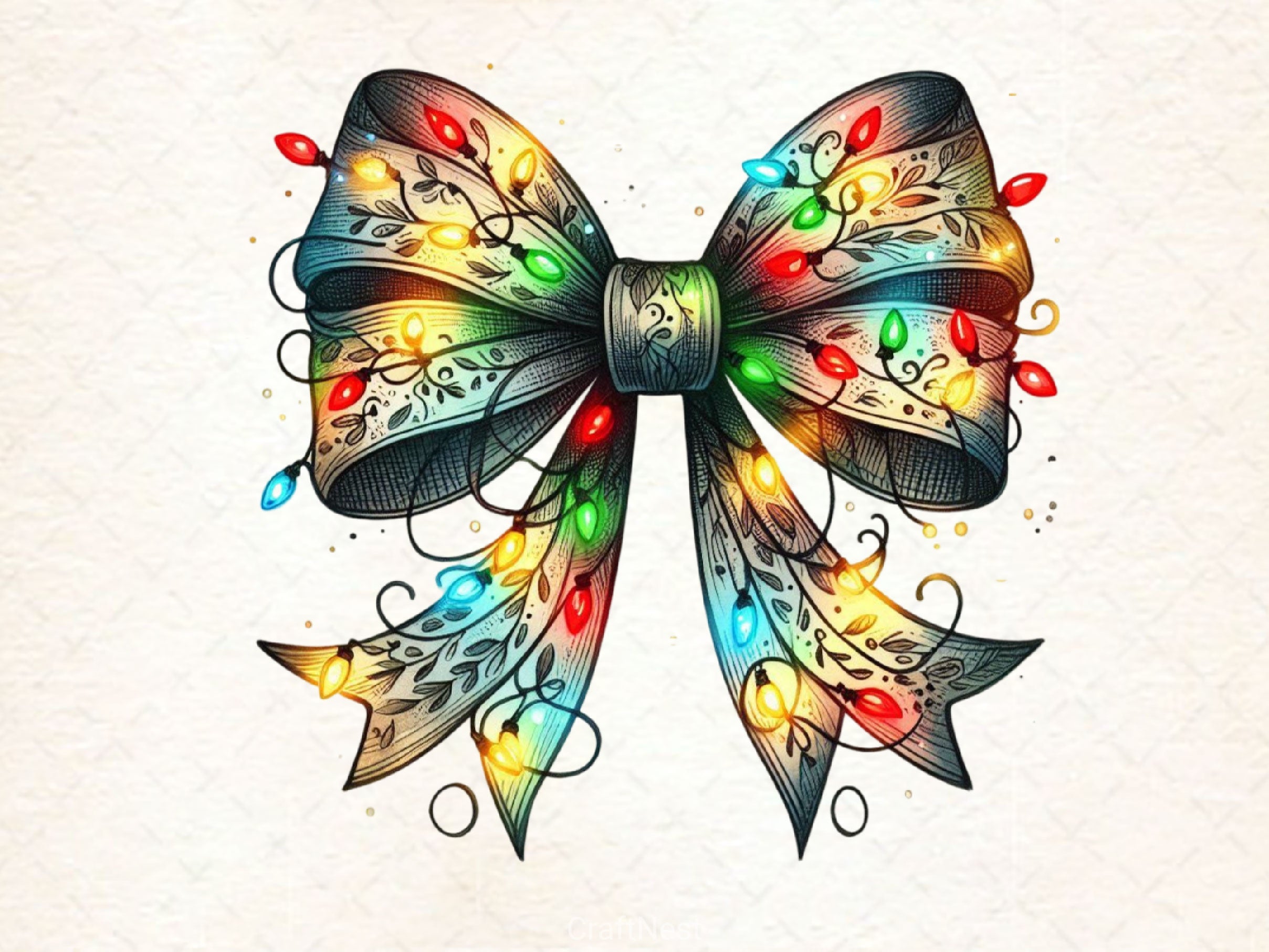 Coquette Christmas Bow Clipart Bundle 3