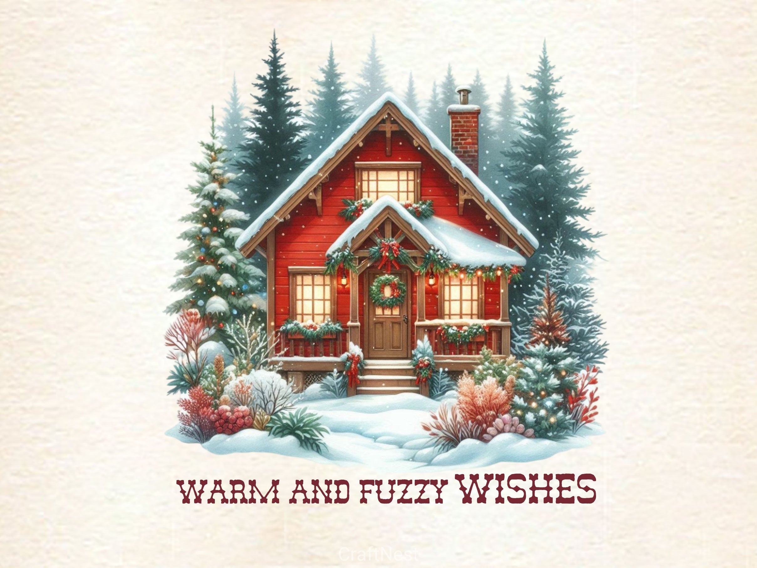 Warm And Fuzzy Wishes Merry Christmas Clipart Bundle 2