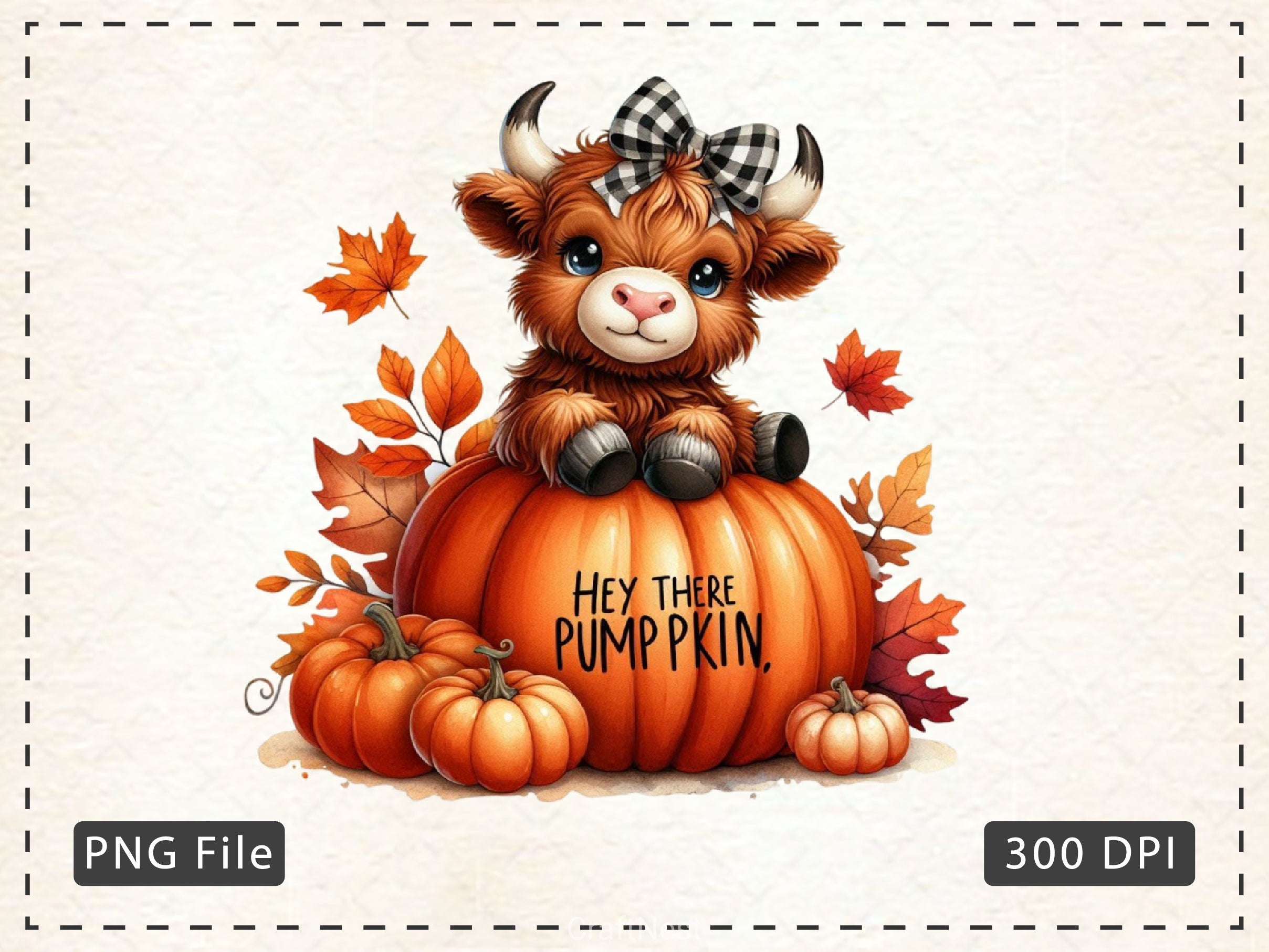Autumn Highland Cow Clipart Bundle 3
