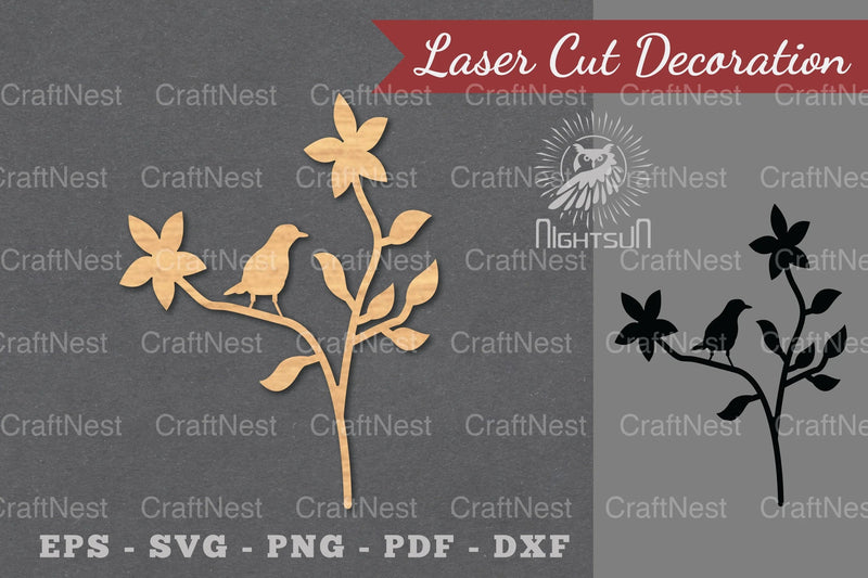 Single Bird Laser Cut Decoration Clipart - CraftNest - Digital Crafting and Art