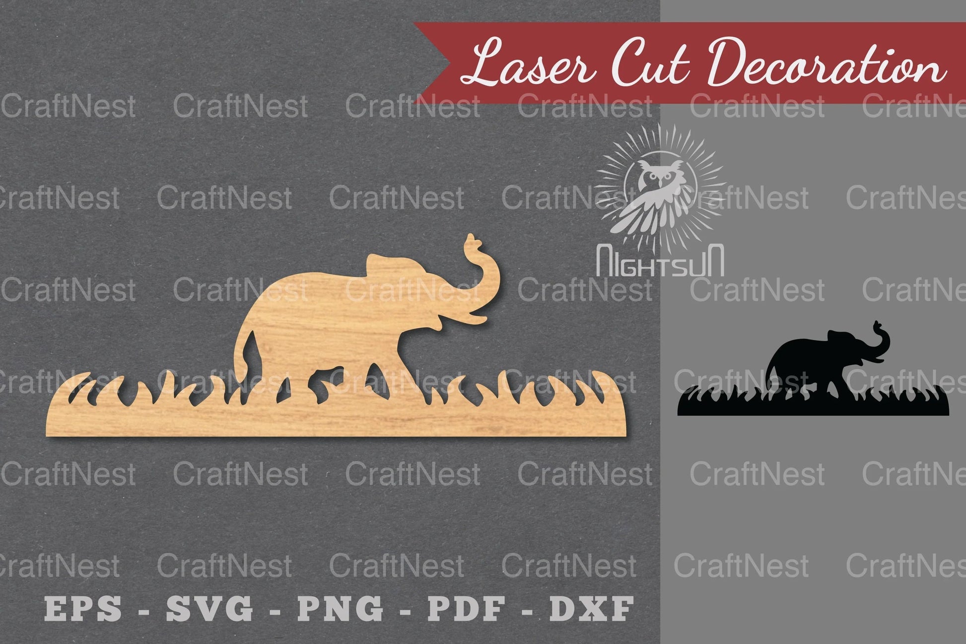 Single Elephant Laser Cut Decoration Clipart Bundle - CraftNest - Digital Crafting and Art