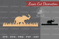 Single Elephant Laser Cut Decoration Clipart Bundle - CraftNest - Digital Crafting and Art
