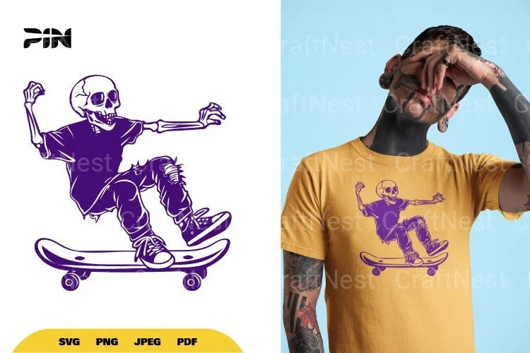 Skate Skull Halloween SVG Bundle - CraftNest - Digital Crafting and Art