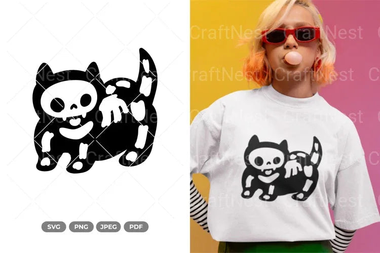 Skeleton Cat SVG Bundle - CraftNest - Digital Crafting and Art