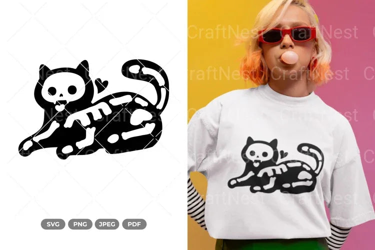 Skeleton Cat SVG Bundle - CraftNest - Digital Crafting and Art